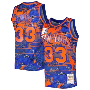 Stunning Patrick Ewing New York Knicks 1985/86 Hardwood Classics Lunar New Year Swingman Jersey Blue