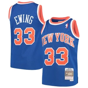Stunning Patrick Ewing New York Knicks Youth Hardwood Classics Swingman Throwback Jersey Blue