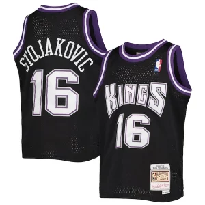Stunning Peja Stojakovic Sacramento Kings Youth 2001/02 Hardwood Classics Swingman Jersey Black