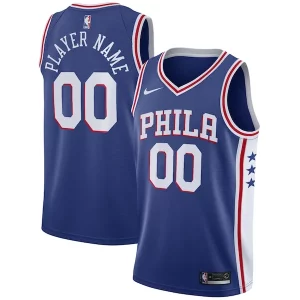 Stunning Philadelphia 76ers Nike Swingman Custom Jersey Blue Icon Edition
