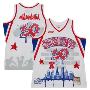 Stunning Philadelphia 76ers x Tats Cru Hardwood Classics Fashion Jersey White