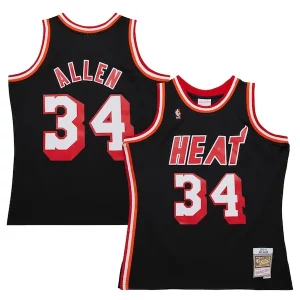 Stunning Ray Allen Miami Heat 2013/14 Hardwood Classics Swingman Jersey Black