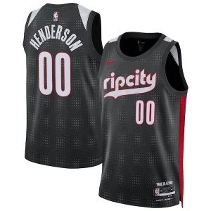 Stunning Scoot Henderson Portland Trail Blazers Nike Unisex 2024/25 Swingman Player Jersey City Edition Black