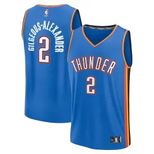 Stunning Shai Gilgeous Alexander Oklahoma City Thunder Fast Break Replica Player Jersey Icon Edition Blue