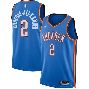 Stunning Shai Gilgeous Alexander Oklahoma City Thunder Nike Unisex Swingman Jersey Icon Edition Blue