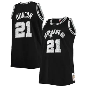 Stunning Tim Duncan San Antonio Spurs Big & Tall 1998/99 NBA 75th Anniversary Diamond Swingman Jersey Black