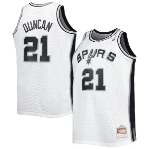 Stunning Tim Duncan San Antonio Spurs Big & Tall Hardwood Classics 1998/99 Swingman Jersey White/Black