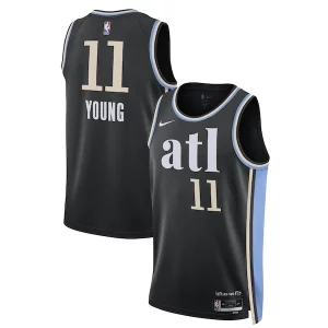 Stunning Trae Young Atlanta Hawks Nike Unisex 2023/24 Swingman Jersey Black City Edition