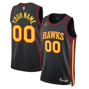 Stylish Atlanta Hawks Jordan Brand Unisex 2022/23 Swingman Custom Jersey Statement Edition Black
