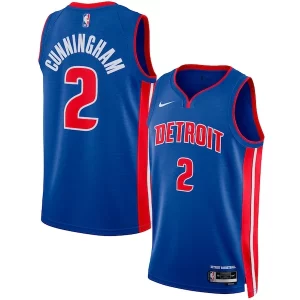 Stylish Cade Cunningham Detroit Pistons Nike Unisex Swingman Jersey Icon Edition Blue/White