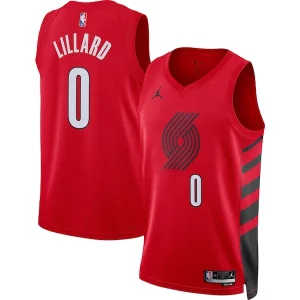 Stylish Damian Lillard Portland Trail Blazers Jordan Brand Unisex Swingman Jersey Statement Edition Red