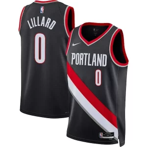 Stylish Damian Lillard Portland Trail Blazers Nike Unisex Swingman Jersey Icon Edition Black/White