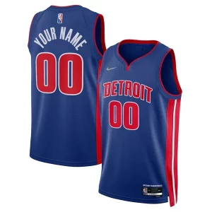 Stylish Detroit Pistons Nike 2021/22 Diamond Swingman Custom Jersey Icon Edition Blue