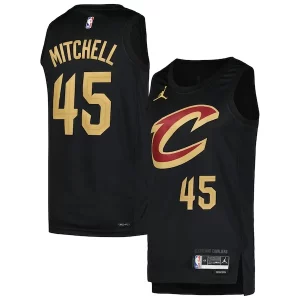 Stylish Donovan Mitchell Cleveland Cavaliers Jordan Brand Swingman Player Jersey Statement Edition Black