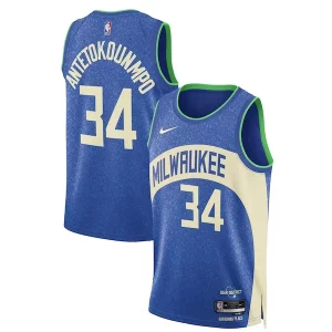 Stylish Giannis Antetokounmpo Milwaukee Bucks Nike Unisex 2023/24 Swingman Jersey Blue City Edition