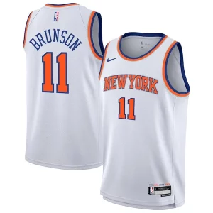 Stylish Jalen Brunson New York Knicks Nike Youth Association Swingman Jersey White
