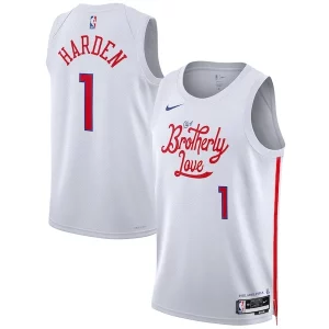 Stylish James Harden Philadelphia 76ers Nike Unisex 2022/23 Swingman Jersey City Edition White