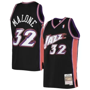 Stylish Karl Malone Utah Jazz 2001/02 Hardwood Classics Swingman Jersey Black