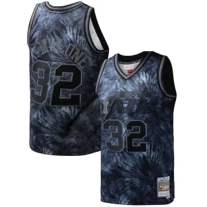 Stylish Karl Malone Utah Jazz Hardwood Classics 1991/92 Tie Dye Swingman Jersey Black
