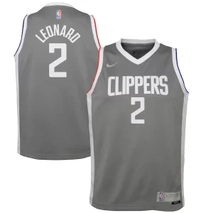Stylish Kawhi Leonard LA Clippers Nike Youth 2020/21 Swingman Player Jersey Gray Earned Edition