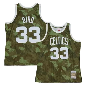 Stylish Larry Bird Boston Celtics Hardwood Classics 1985/86 Ghost Green Swingman Jersey Camo