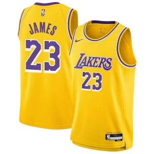 Stylish LeBron James Los Angeles Lakers Nike Youth Swingman Jersey Icon Edition Gold