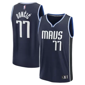 Stylish Luka Dončić Dallas Mavericks Men's Fast Break Player Jersey Statement Edition Navy