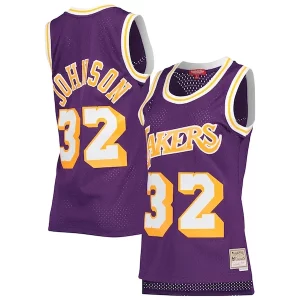 Stylish Magic Johnson Los Angeles Lakers Women's Hardwood Classics 1984/85 Swingman Jersey Purple