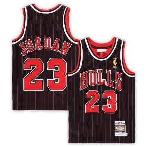 Stylish Michael Jordan Chicago Bulls Preschool 1996/97 Hardwood Classics Authentic Jersey Black/Red/White