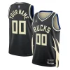 Stylish Milwaukee Bucks Jordan Brand Unisex 2022/23 Swingman Custom Jersey Statement Edition Black