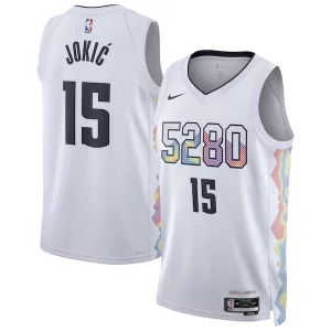 Stylish Nikola Jokic Denver Nuggets Nike Unisex 2024/25 Swingman Player Jersey City Edition White