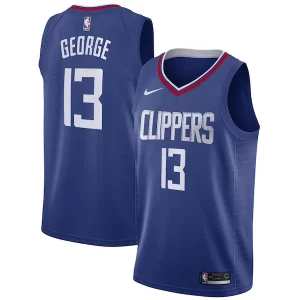 Stylish Paul George LA Clippers Nike 2019/20 Swingman Jersey Blue Icon Edition