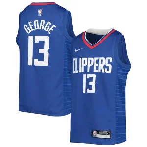 Stylish Paul George LA Clippers Nike Youth 2021/22 Diamond Swingman Jersey Icon Edition Royal
