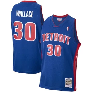 Stylish Rasheed Wallace Detroit Pistons 2003/04 Hardwood Classics Swingman Jersey Royal