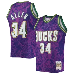 Stylish Ray Allen Milwaukee Bucks Hardwood Classics 2000/01 Lunar New Year Swingman Jersey Purple
