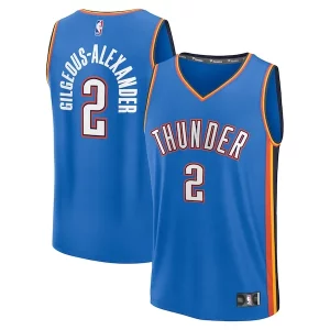 Stylish Shai Gilgeous Alexander Oklahoma City Thunder Youth Fast Break Replica Player Jersey Icon Edition Blue