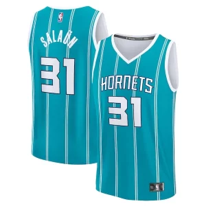 Stylish Tidjane Salaun Charlotte Hornets 2024 NBA Draft Fast Break Player Jersey Icon Edition Teal