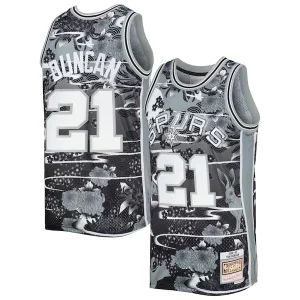 Stylish Tim Duncan San Antonio Spurs 1998/99 Hardwood Classics Lunar New Year Swingman Jersey Silver