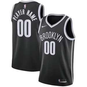 Unique Brooklyn Nets Nike Swingman Custom Jersey Black Icon Edition