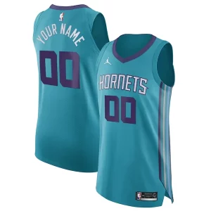 Unique Charlotte Hornets Jordan Brand Authentic Custom Jersey Teal Icon Edition
