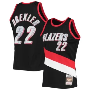 Unique Clyde Drexler Portland Trail Blazers 1991/92 Hardwood Classics NBA 75th Anniversary Diamond Swingman Jersey Black