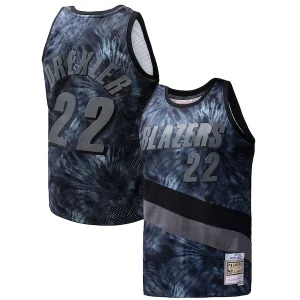 Unique Clyde Drexler Portland Trail Blazers Hardwood Classics 1991/92 Tie Dye Swingman Jersey Black