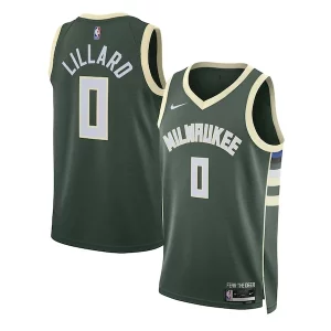Unique Damian Lillard Milwaukee Bucks Nike Unisex Swingman Jersey Icon Edition Hunter Green