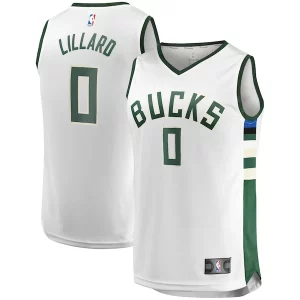 Unique Damian Lillard Milwaukee Bucks Youth Fast Break Player Jersey Association Edition White