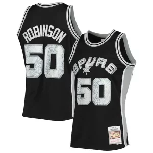 Unique David Robinson San Antonio Spurs 1998/99 Hardwood Classics NBA 75th Anniversary Diamond Swingman Jersey Black