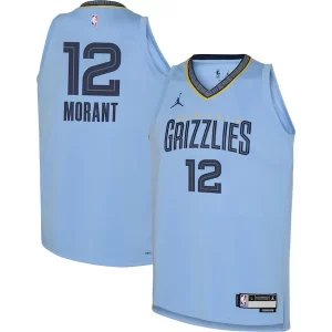 Unique Ja Morant Memphis Grizzlies Jordan Brand Youth Swingman Jersey Statement Edition Light Blue