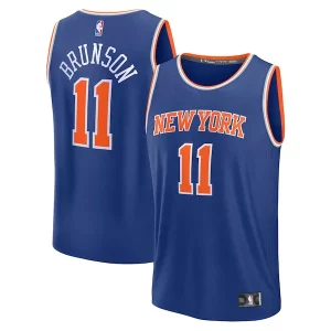 Amazing Jalen Brunson New York Knicks Fast Break Replica Player Jersey Icon Edition Blue