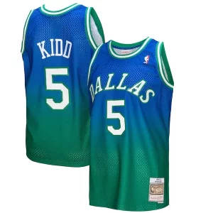 Unique Jason Kidd Dallas Mavericks 1994/95 Hardwood Classics Fadeaway Swingman Player Jersey Green/Navy