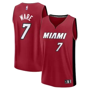 Unique Kel'el Ware Miami Heat Youth Fast Break Player Jersey Statement Edition Red