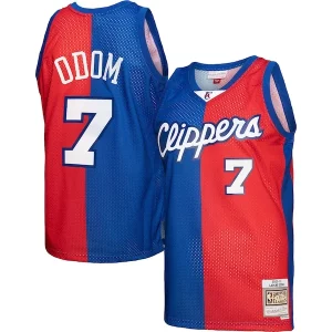 Unique Lamar Odom LA Clippers Hardwood Classics 2000/01 Split Swingman Jersey Royal/Red